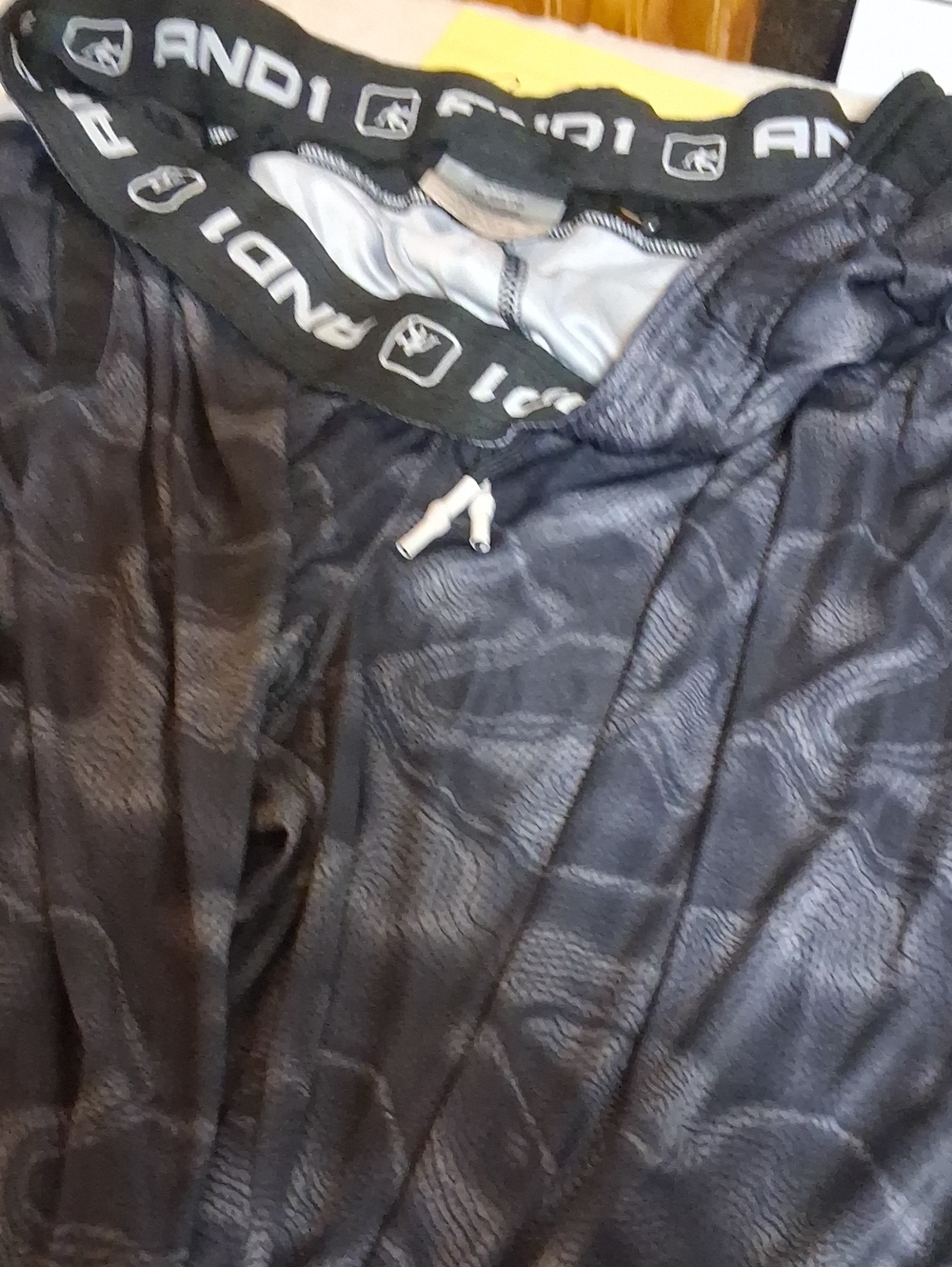 And1 Black Gray Patterned Athletic Boxer Shorts